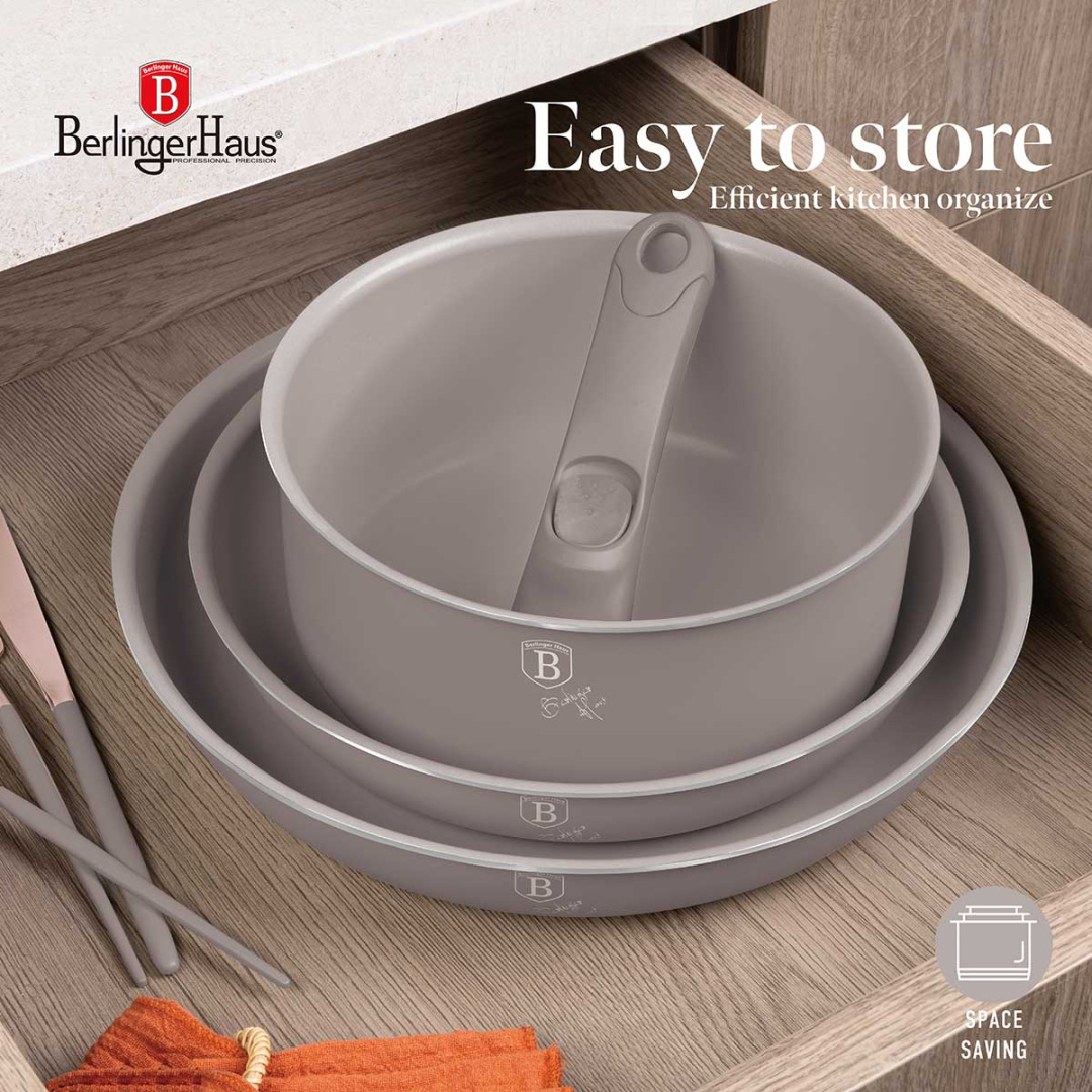 ZESTAW GARNKÓW TYTANOWYCH 9 ELEM. BERLINGER HAUS BH-8255 TAUPE